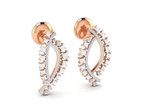 women earrings - 8 ear jewel hoopsandhuggies luxury solitaire studs diamond long gem silver jewelry wedding engagement jewellery printable gold 3d print model - Mito3D