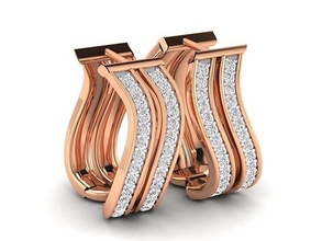women earrings - 9 jewel hoopsandhuggies luxury solitaire studs diamond long gem silver jewelry wedding engagement jewellery printable gold 3d print model - Mito3D