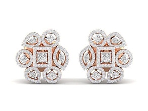 femmes boucles d'oreilles 49 bijou cerceaux huggies luxe solitaire clous diamant longue gemme argent bijoux mariage engagement imprimable or 3d print model - Mito3D