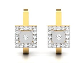 frauen ohrringe 3dm schmuck druckbar juwel silber bolzen reifen huggies diamant gold platin 3d print model - Mito3D