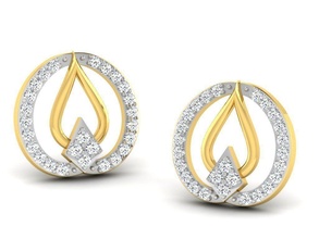 Frauen Ohrringe 3dm Schmuck druckbar Juwel Silber Bolzen Reifen Huggies Diamant Gold Platin 3d print model - Mito3D