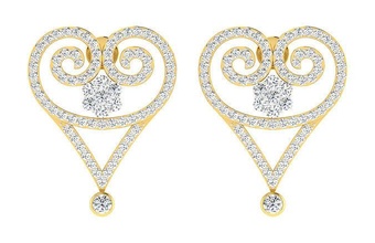 donne orecchini 3dm stl fbx obj render dettagli gioielleria orecchino piccolo perno splendere bellezza stampabile moda oro argento gemme cad gioiello diamante 3d print model - Mito3D