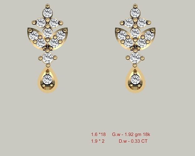 Frauen Ohrringe 3dm stl obj fbx Einzelheiten Ohrring Band 3dmodel cad Schmuck USA Kanada Diamant Diamanten Smaragd 3dprinting 3d zart Ring Anhänger 3D print model - Mito3D