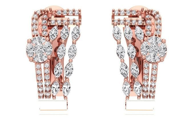 mujer pendientes 3dm stl obj fbx renders detalles Mobius 3dmodel 3dearrings 3d arete Estados Unidos Canadá diamantes Italia plata piedras canalla diamante libra esterlina joya único 3D print model - Mito3D
