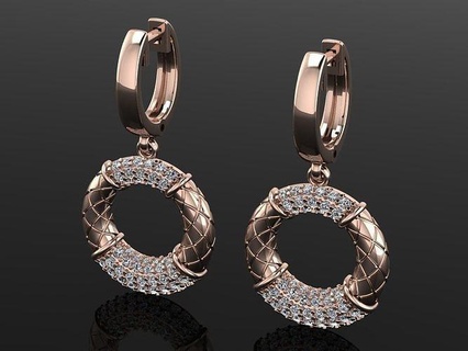 Frauen Ohrringe Schmuck Modell produzieren Code ree026 Ohrring Gold Silber Diamant Juwel Ring Luxus Platin Anhänger Ringe Halskette wertvoll 3d print model - Mito3D