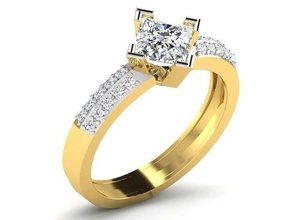 mujer compromiso anillo 3dm stl fbx obj joya Boda joyería imprimible diamante plata oro libra esterlina blanco brillante platino anillos lujo precioso 3d print model - Mito3D