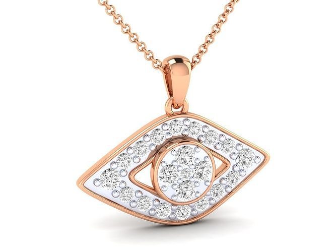 mulheres olho solitário pingente 3dm render detalhes colar jóias diamante prata ouro joalheria coquetel precioso jóia gema Casamento noivado moda pingentes 3D print model - Mito3D