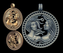 women faces pendant jewelry necklace printable relief castable model beautiful necklaces 3d print model - Mito3D