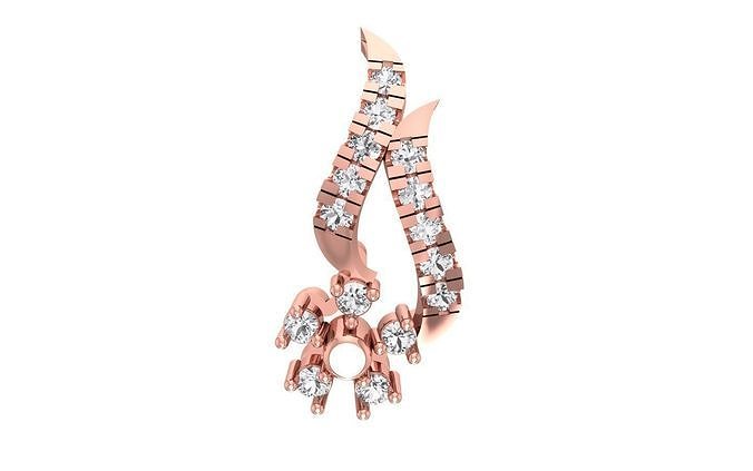 women fancy pendant 3dm stl obj fbx render details necklace round circular precious printable jewel gem engagement pendants jewelry diamond roundel cocktail 3D print model - Mito3D