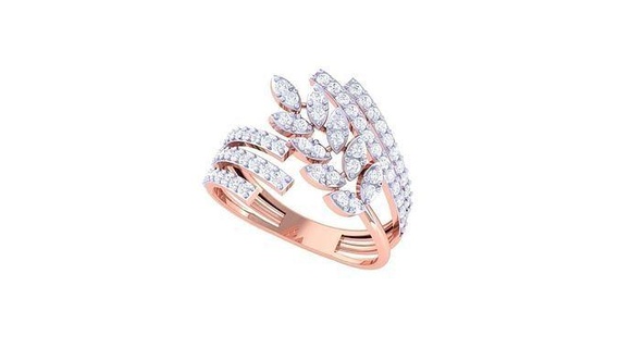 mujer lujoso elegante flor anillo 3dm stl obj fbx renders detalles joyería joya banda precioso Boda oro imprimible diamante Moda anillos abultar colección compromiso solitario 3d print model - Mito3D