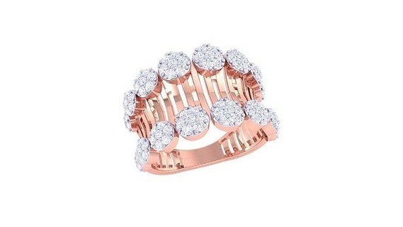 mujer lujoso elegante anillo 3dm stl obj fbx renders detalles joyería joya banda precioso Boda oro imprimible diamante Moda anillos abultar compromiso solitario 3d print model - Mito3D