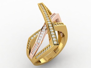 women fasion ring 4 diamond fashion gold jewel jewellery wedding brilliant sterling beauty jewelry rings 3d print model - Mito3D