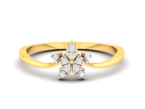 mulheres flor banda anel 3dm render argolas solitário imprimível diamante platina brilhante Casamento noivado jóia jóias joalheria ouro noiva casamento folha 3d print model - Mito3D
