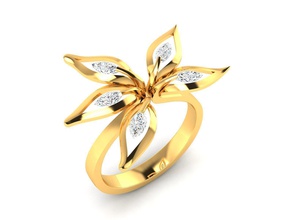 Frauen Blume ring 3dm render detail Schmuck Hochzeit engagement bedruckbar ist Juwel diamond Silber gold weiß Mode gem Ringe band weedingband coupleband Platin Diamant-ring 3d print model - Mito3D