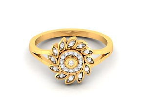 kadin çiçek yüzük 3dm vermek yüzükler solitaire sterlin yazdırılabilir elmas platin parlak düğün nişan mücevher takı altın gelin 3d print model - Mito3D
