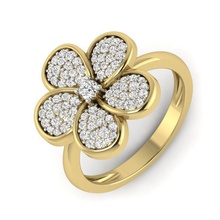 las mujeres de la flor del anillo 3dm procesamiento detalle impresión 3d modelo joyería los anillos boda gem compromiso imprimible joya el diamante plata oro sterling blanco brillante platino 3d print model - Mito3D