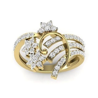 mujer flor anillo 3dm detalles estrella cóctel precioso Boda compromiso aniversario nupcial promesa enamorado joyería joya oro diamante anillos 3d print model - Mito3D