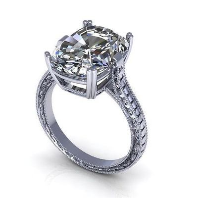 mujer piedra preciosa diamante anillo joyería joya plata libra esterlina platino imprimible blanco brillante oro moda belleza compromiso colgantes anillos 3d print model - Mito3D