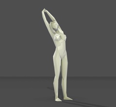 les femmes mains de l'étirer art ballerine le ballet étiré la sculpture géométriques lowpoly femme personnes caractère statue déco forme géométrique corps l'origami plié plier poly sculptures 3d print model - Mito3D
