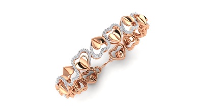 femmes cœur bracelet 3dm stl rendre imprimable sterling brillant diamant platine mariage bracelets bijou argent or bijoux engagement gemme goujat 3d print model - Mito3D