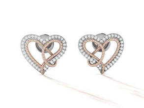 women heart earring 3dm stl obj fbx render details hoop earrings jewelry diamond printable cad 3dprinting gold huggies brilliant sapphire canada usa europe jewel 3d print model - Mito3D