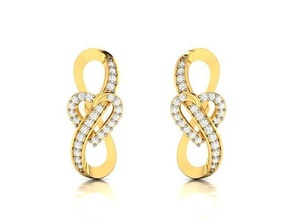 donne cuore orecchino 3dm stl obj fbx render dettagli minimalista orecchini gioielleria gemma oro stampabile gioiello argento bianca diamante amore anelli 3d print model - Mito3D