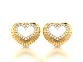women heart earring jewel jewellery earrings jewelry diamond gem platinum printable silver gold design ring sterling bracelet sapphire apparel 3d print model - Mito3D