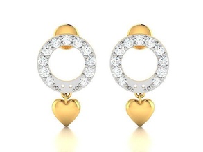 women heart earrings jewelry luxury elegant ring gem gold silver wedding diamond earring bracelet necklaces pendant rhinoceros accessory beauty fashion jewel 3d print model - Mito3D