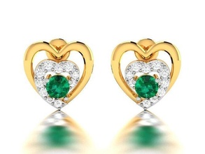 mulheres coração brincos brinco joalheria gema prata imprimível jóia brilhante ouro diamante anel pulseira moda beleza esterlina diamantado casamento 3d print model - Mito3D