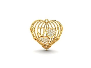 frauen herz 3dm stl obj fbx einzelheiten anhänger halskette schmuck diamant silber gold sterling weiß brillant druckbar juwel liebe ring 3d print model - Mito3D