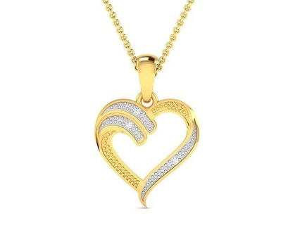 KADIN kalp kolye düğün elmas gümüş yazdırılabilir sterlin beyaz parlak nişan mücevher altın takı Solitaire narin sade 3d print model - Mito3D