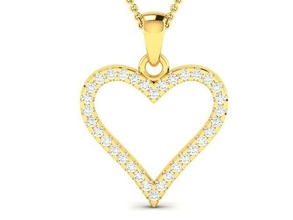 Frauen Herz Anhänger 3dm Halskette Schmuck Diamant Silber Gold Sterling Weiß brillant druckbar Juwel Liebe Ring 3d print model - Mito3D