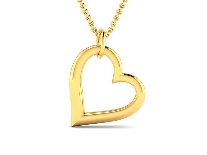 KADIN kalp kolye 3dm vermek mücevher elmas gümüş altın takı sterlin beyaz parlak yazdırılabilir Aşk 3D print model - Mito3D