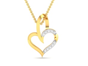 KADIN kalp kolye 3dm vermek mücevher düğün nişan yazdırılabilir elmas gümüş altın takı sterlin beyaz parlak platin lüks değerli 3d print model - Mito3D