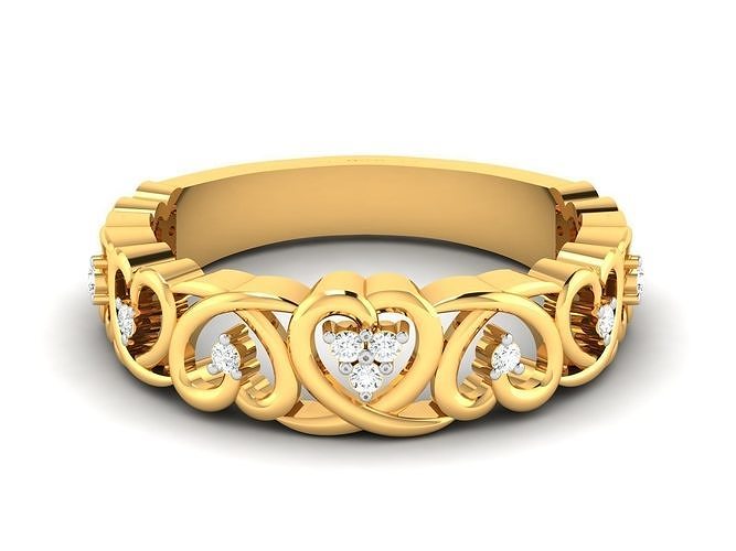 donne cuore squillare 3dm stl obj fbx render dettagli anelli solitario sterlina stampabile diamante platino nozze Fidanzamento gioielleria gioiello argento delicato oro 3D print model - Mito3D