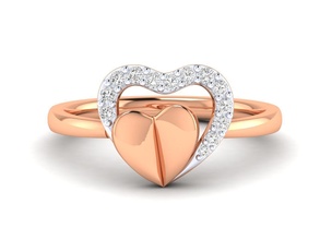 donne cuore squillare 3dm stl render stampabile diamante platino anelli solitario sterlina brillante nozze fidanzamento gioiello gioielleria argento bianca oro 3d print model - Mito3D
