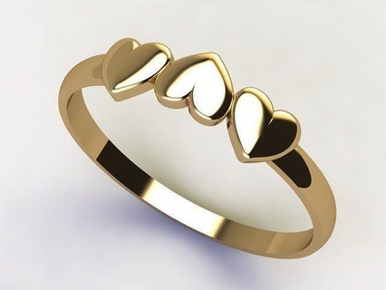 women heart ring gold jewelry silver printable jewel platinum jewellery prototyping finger rings 3d print model - Mito3D