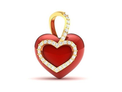KADIN kalp taş kolye 3dm stl obj fbx vermek detaylar mücevher yazdırılabilir elmas altın gümüş düğün sterlin kelebek beyaz parlak platin değerli takı giyim 3d print model - Mito3D