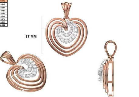 femmes lourd unique cœur pendentif stl fbx jcd détails Collier bijoux diamant argent or fantaisie mode précieux pendentifs cadeau filles 3d print model - Mito3D