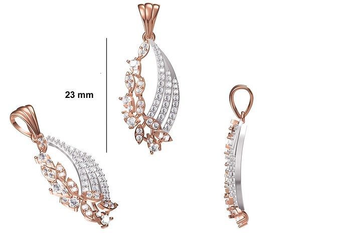 women heavy unique pendant stl fbx jcd details necklace jewellery diamond silver gold jewelry fancy fashion precious pendants heart gift girls 3D print model - Mito3D