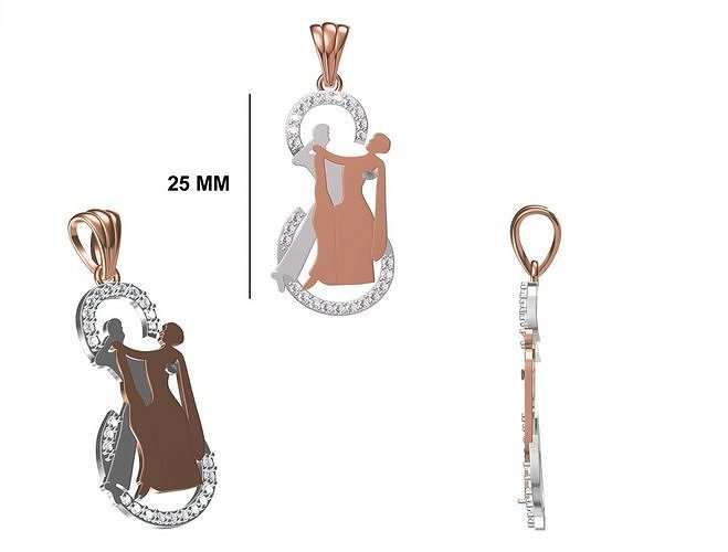 women heavy unique pendant stl fbx jcd details necklace jewellery diamond silver gold jewelry fancy fashion pendants heart gift girls 3D print model - Mito3D