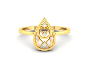 as mulheres da folha anel de banda 3dm processar detalhe anéis solitaire sterling printable diamante platina brilhantes casamento o engajamento jóia jóias ouro noiva flor 3d print model - Mito3D