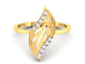 donne foglia gruppo musicale squillare 3dm render anelli solitario sterlina stampabile diamante platino nozze Fidanzamento gioiello gioielleria oro sposa fiore moda bellezza 3d print model - Mito3D