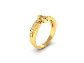 mujer ligero peso corazón anillo 3dm stl fbx obj detalles joyería joya banda precioso Boda oro imprimible diamante Moda anillos abultar colección solitario 3d print model - Mito3D