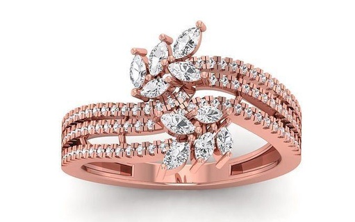 mujer marquesa diamante banda nupcial anillo joyería joya boda anillos abultar colección solitario compromiso imprimible 3d print model - Mito3D