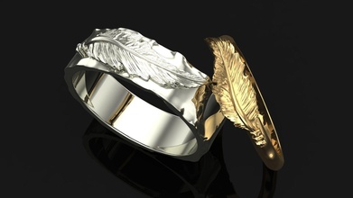 mujer hombres anillos Boda anillo compromiso plata joya joyería oro Moda belleza imprimible luxtury Arte pluma 3d print model - Mito3D