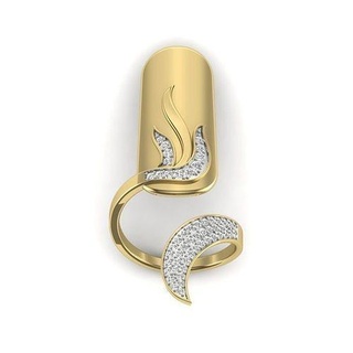 women nail ring 3dm render details unique fancy shape cluster designer precious jewellery jewelry gold diamond gem jewel printable trendy rings 3d print model - Mito3D