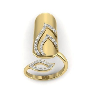 women nail ring 3dm render details precious fancy shape designer jewellery jewelry gold diamond gem jewel printable trendy rings beautiful cluster 3d print model - Mito3D