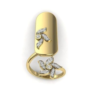 femmes clou bague 3dm rendre détails fantaisie forme fleur bijoux or diamant gemme bijou imprimable branché anneaux belle designer précieux 3d print model - Mito3D