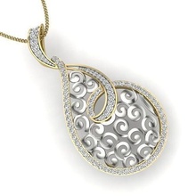 women necklace 3d printable stl jewelry pendant pendants gold silver platinum sterling gemstones brilliant classic gothic floral diamond 3d print model - Mito3D
